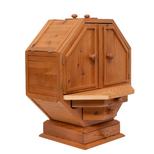 Vintage Metamorphic Pine Dry Bar, 1970s For Sale - Image 8 of 13