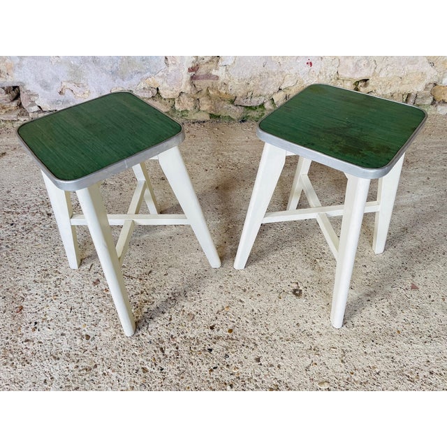 Vintage Wooden Stool, 1950s For Sale - Image 11 of 18