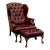 1990s Chesterfield Leather Wingback Chair With a Matching Ottoman by Ethan Allen For Sale