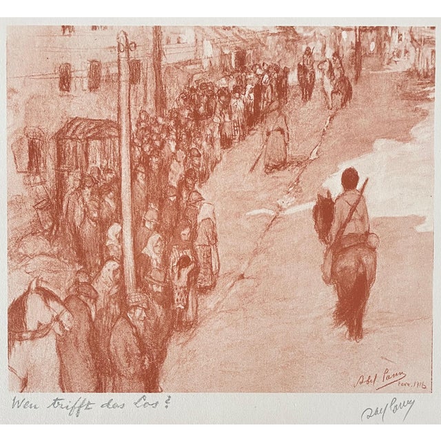 Folk Art Abel Pann, Abel Pann Israeli Bezalel School Lithograph Judaica Biblical Print Jewish Art For Sale - Image 3 of 7