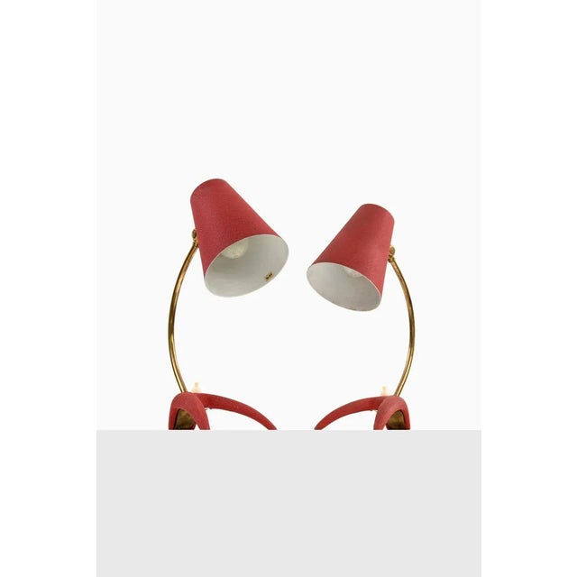 Rare pair of table lamps by unknown designer. Produced by EWÅ in Sweden. Up to 250V (Europe/UK Standard).The wiring of...