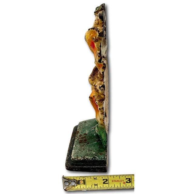 Vintage 1930s Hubley Manufacturing Co. Model #453 Cast Iron "Jonquils" Flower Doorstop With Nice Colors For Sale - Image 12 of 12