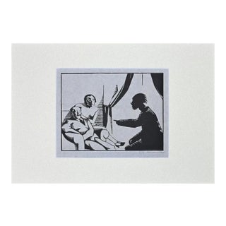 René Georges Hermann-Paul - The Visit - Original Woodcut Print On Paper - 1925 For Sale