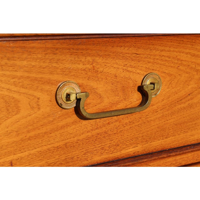 Drexel Mid-Century Mahogany Lowboy Dresser With Matching Mirror - Vintage Solid Wood With Hidden Compartment For Sale - Image 12 of 18