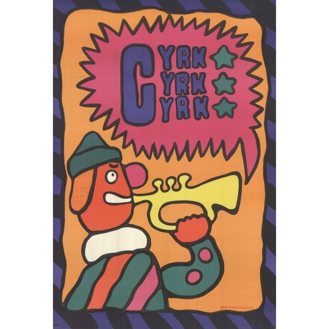 Artist: Jan Mtodozeniec Title: Cyrk Clown with Trumpet Year: 1969 Signed: No Medium: Lithograph Paper Size: 38.25 x 26...