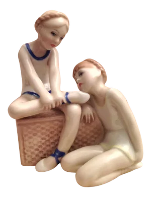 1980s Royal Doulton Ballet Class Figurine, Reflections Series Hn 3134