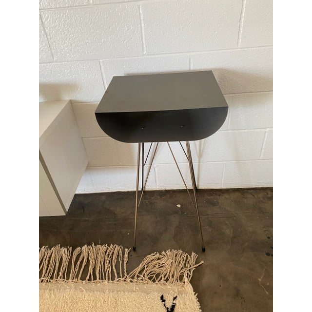 Excellent vintage condition Pure Design/Offi & Co. accent-side table shows some wear on top. Material-metal silver/gray...