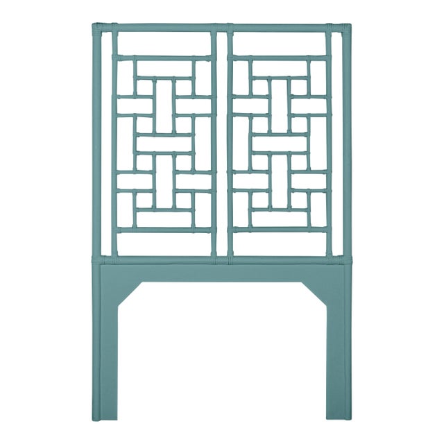 Chinoiserie David Francis Furniture for Chairish Ohana Headboard Twin, Aegean Teal For Sale - Image 3 of 3