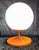 Orange Space Age Table Lamp with Orange Metal Base and Round White Glass Shade, 1970s For Sale - Image 8 of 8
