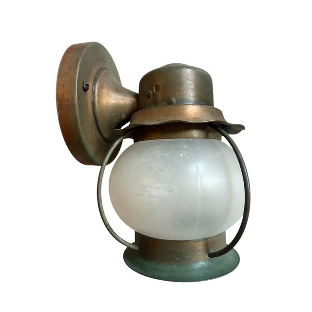 Mid 20th Century Mid 20th Century Mid-Century Modern Copper Outdoor Light For Sale - Image 5 of 6