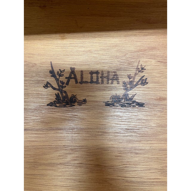 Ornamental & Decorative Materials Vintage Dixie Aloha Faux Bamboo Tallboy Chest For Sale - Image 7 of 11