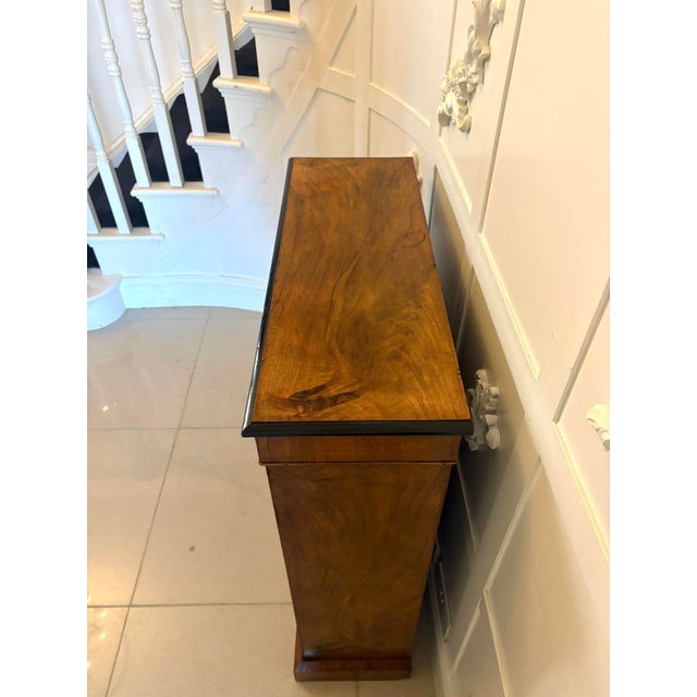 Antique Victorian English Walnut Inlaid Pier Cabinet Display, 1860s For Sale - Image 6 of 11