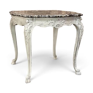 19th Century French Regence Painted Marble Top Table For Sale