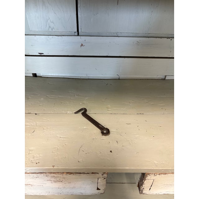 Antique French Provincial Painted Armoire With Wire Doors For Sale - Image 11 of 13