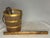 Brass Vintage Cambridge Pink Glass Ice Bucket with Pewter Tongs For Sale - Image 8 of 9