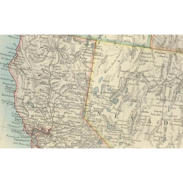 Paper Map of Western United States, 1903 For Sale - Image 7 of 11