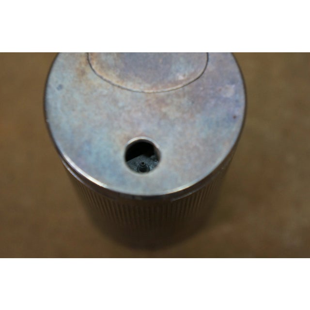 Late 20th Century Late 20th Century Tiffany & Co Ribbed Round Cylindrical Silver Plate Table Lighter For Sale - Image 5 of 13