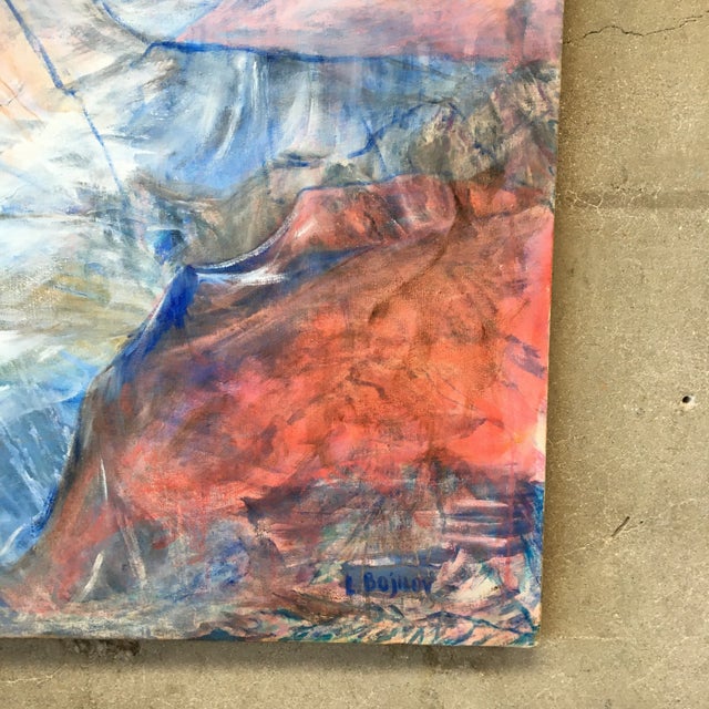 1980s Original Acrylic on Canvas Liliane Bojilov Titled Matterhorn For Sale In Los Angeles - Image 6 of 8