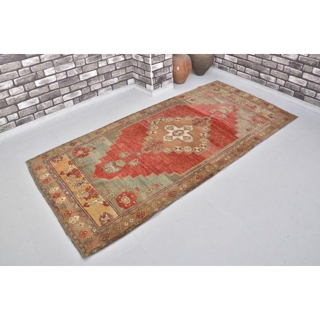 Handmade wool carpet in Turkish Anatolia , Vintage Oushak Rug,Turkish Vintage Anatolian Rug, Handmade wool Rug . One Of...