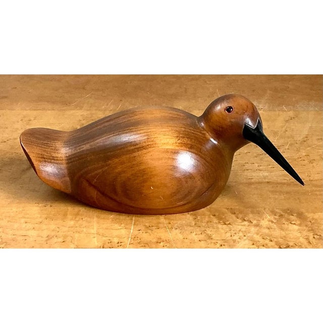 Late 20th Century Vintage Carved Wood Bird Sculpture For Sale - Image 5 of 12