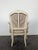 2000 - 2009 Louis XV Style Cream Lacquered Cabriolet Armchair and Damask Fabric For Sale - Image 5 of 6