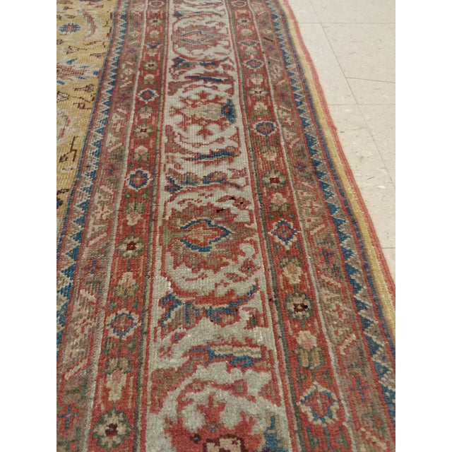 Antique Persian Sultanabad Carpet Handmade Soft Yellow Ground All Over Design For Sale - Image 14 of 16