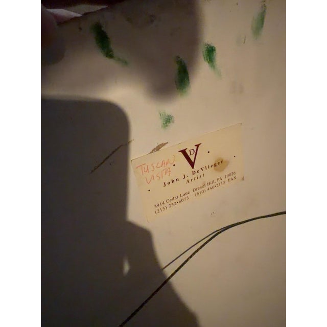 Late 20th Century John J. DeVlieger “Tuscany Vista” Trompe L’Oeil Landscape Painting For Sale - Image 4 of 4