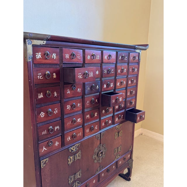 Asian Antique 1970s Vintage Korean Apothecary Cabinet by Furniture Classics Ltd. For Sale - Image 3 of 11