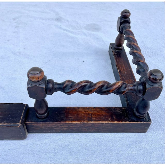 English 1800's Antique Turned Wood Fireplace Fender For Sale - Image 3 of 12