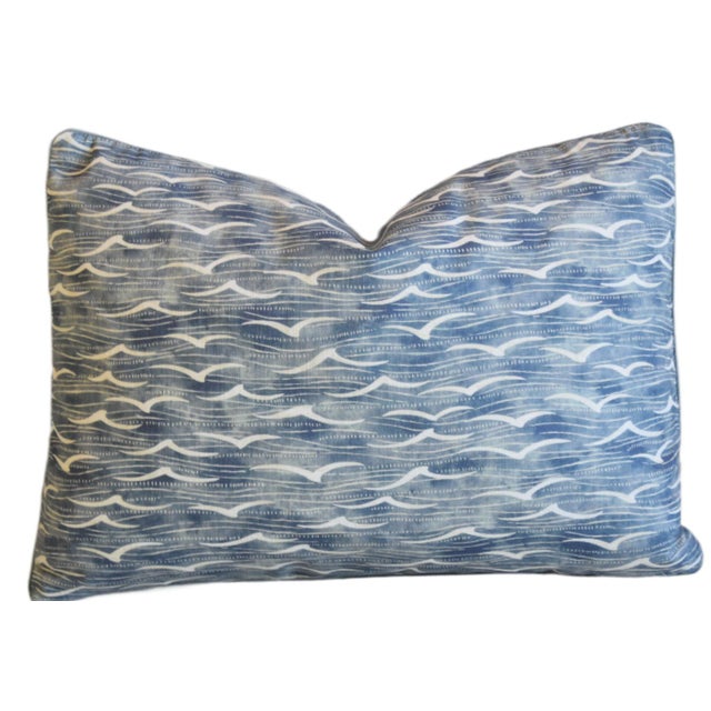 2020s Designer Jeffery Alan Marks Oceanview Nautical Feather/Down Pillow 22" X 16" For Sale - Image 5 of 7