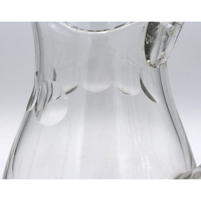 1930s Circa 1930 Continental Lobe Panel Cut Water Pitcher For Sale - Image 5 of 5