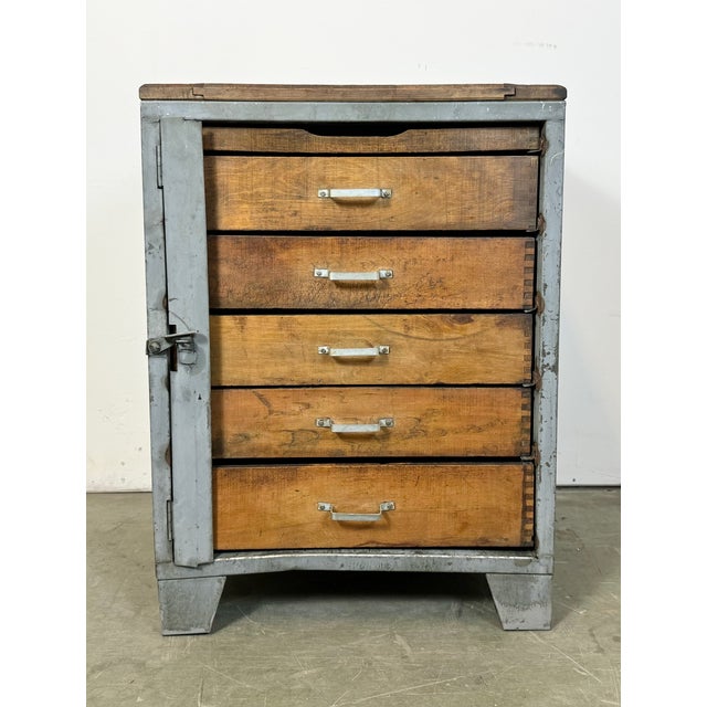 Wood Vintage Industrial Chest of Drawers, 1960s For Sale - Image 7 of 17