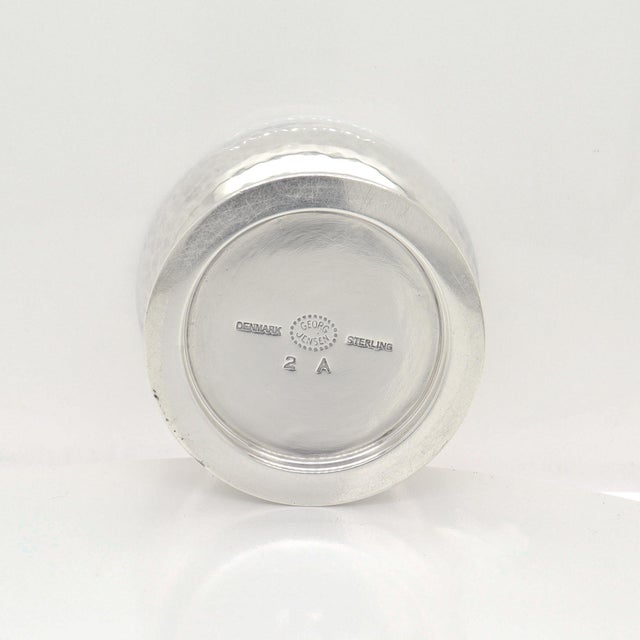 Signed Georg Jensen Sterling Silver Blossom Pepper Shaker & Salt Cellar Pair #2a For Sale - Image 15 of 18