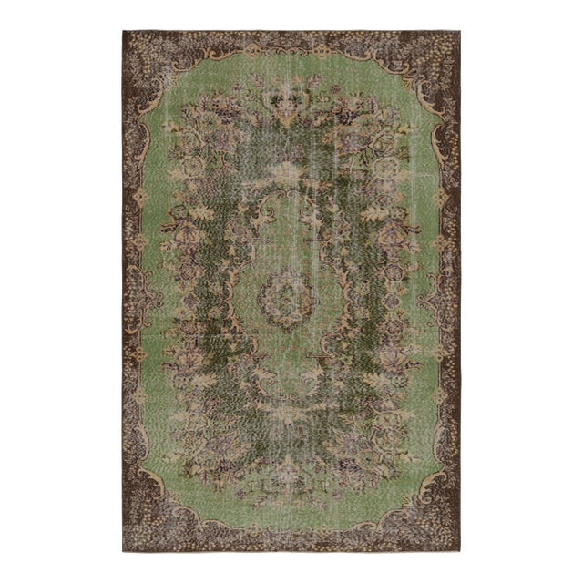 Vintage Zeki Muren Rug in Green and Brown For Sale