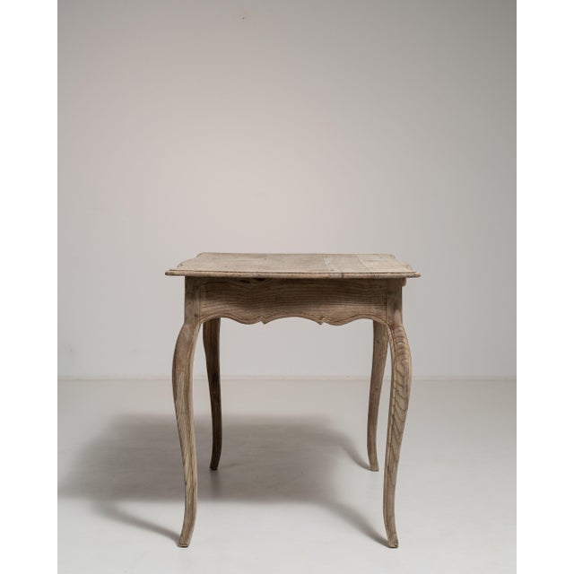19th Century France Louis XV Antique White Oak Side Table For Sale - Image 11 of 15