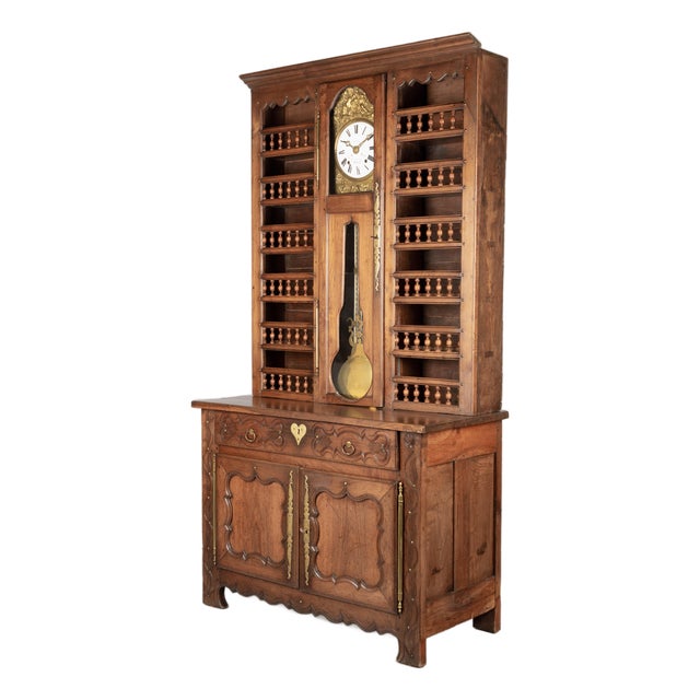 19th Century French Brittany Vaisselier With a Morbier Clock For Sale