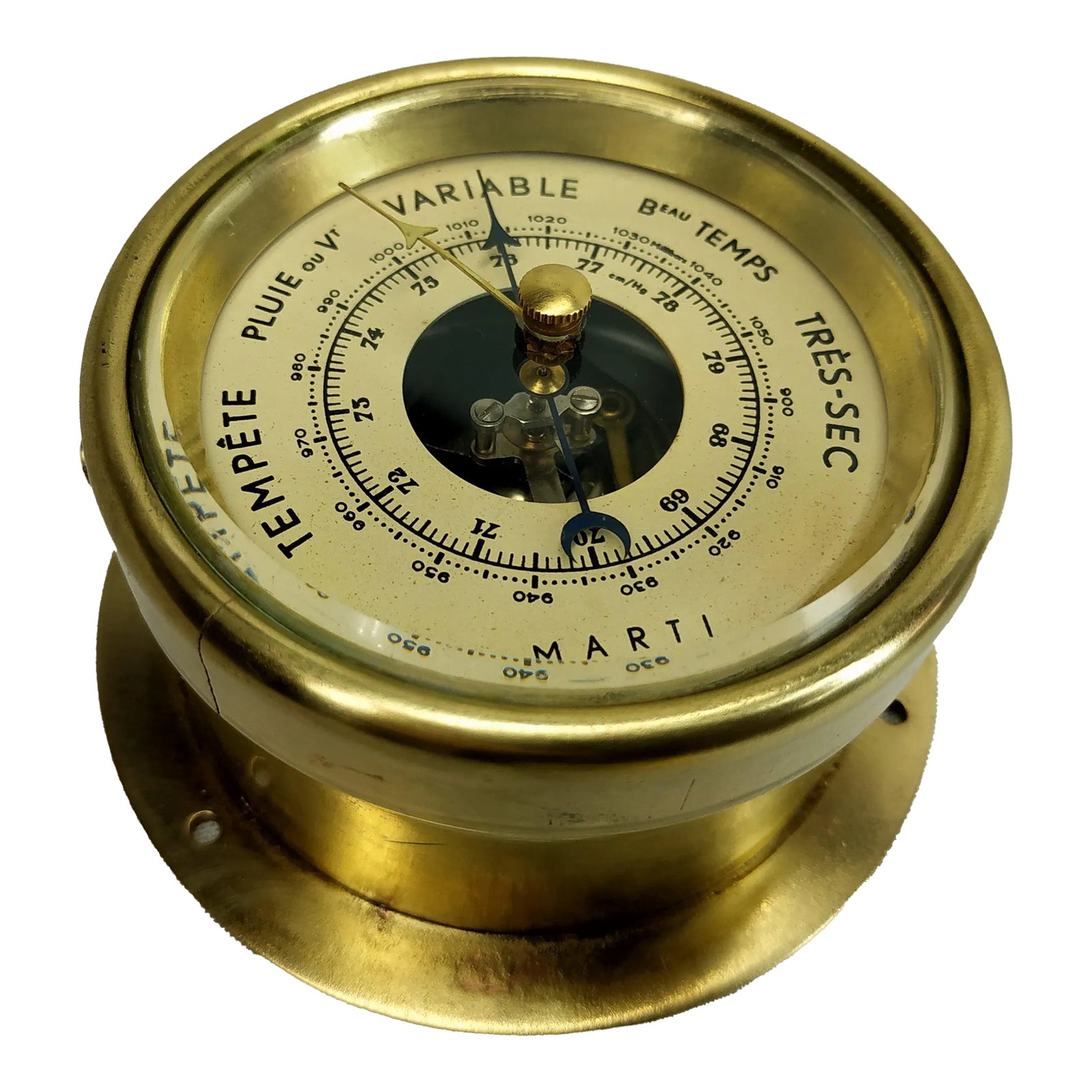 1931 Small Aneroid Barometer With Open Dial | Chairish