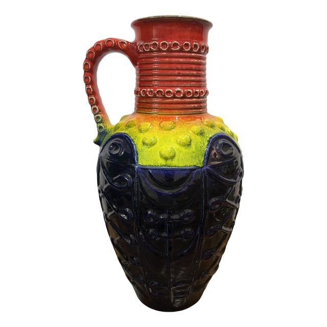 Large Model 99-45 Sunset Floor Vase by Bodo Mans for Bay Keramik, West Germany, 1970s For Sale