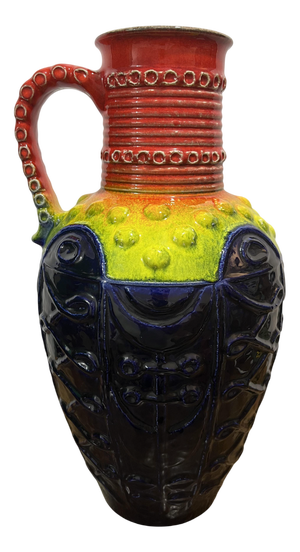 Large Model 99-45 Sunset Floor Vase by Bodo Mans for Bay Keramik, West Germany, 1970s