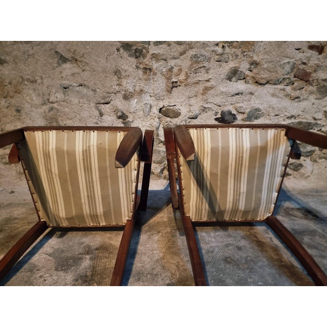 French Art Deco Beech Armchairs, 1930s, Set of 2 For Sale - Image 13 of 17