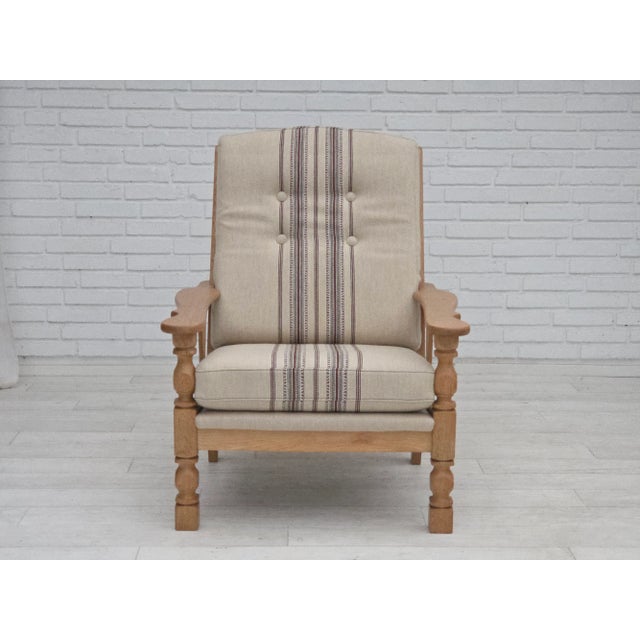 Vintage Danish Armchair in Furniture Wool and Oak, 1970s For Sale - Image 18 of 18