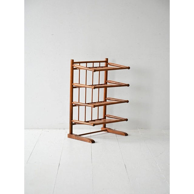 Vintage Scandinavian Birch Magazine Rack, 1940s For Sale - Image 3 of 7