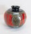 Mid-Century German Grey, Red & Dark Blue Ceramic Vase with Leaves Motif, 1960s For Sale - Image 4 of 12