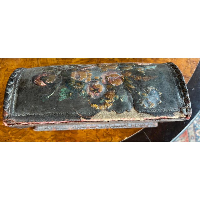 Victorian Hand - Painted Leather Letter Box, Floral Decor, C 1860-1880 For Sale In New York - Image 6 of 12