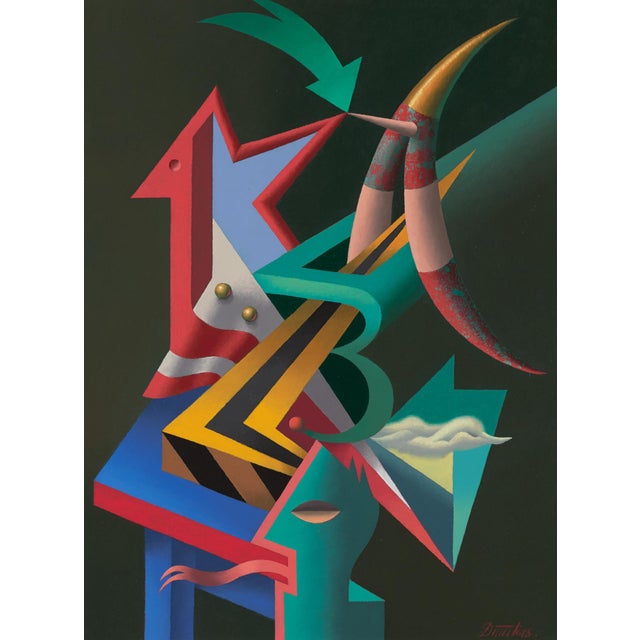 Juris Dimiters, A Star's Dream, 2013, Oil on Cardboard, in Good conditions. Designed from 2000 This piece has an...