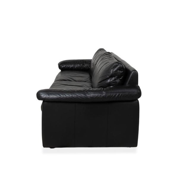 Black Leather Conseta Four-Seater Sofa from Cor For Sale - Image 10 of 11
