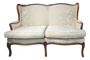 Vintage Southern Furniture Co. Louis XV Style Camelback Loveseat With Exposed Wood Frame