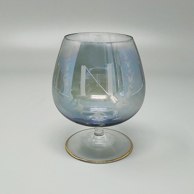 1960s Italian Colored Glasses in Crystal, 1960s, Set of 6 For Sale - Image 5 of 10