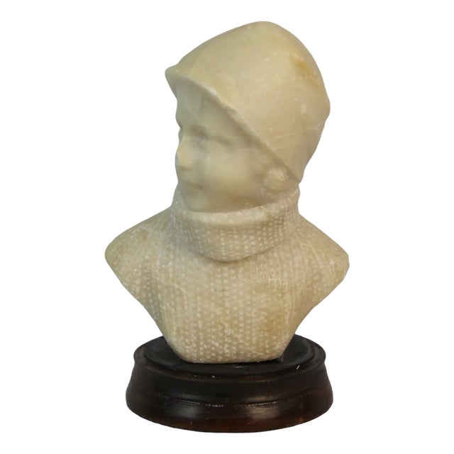 Art Deco Sculpture in Alabaster and Wood For Sale