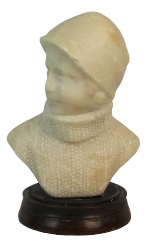 Art Deco Sculpture in Alabaster and Wood